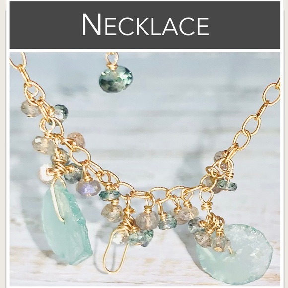 14K GF Sea Glass & Labradorite Necklace (14K Gold-Filled) - Picture 16 of 16